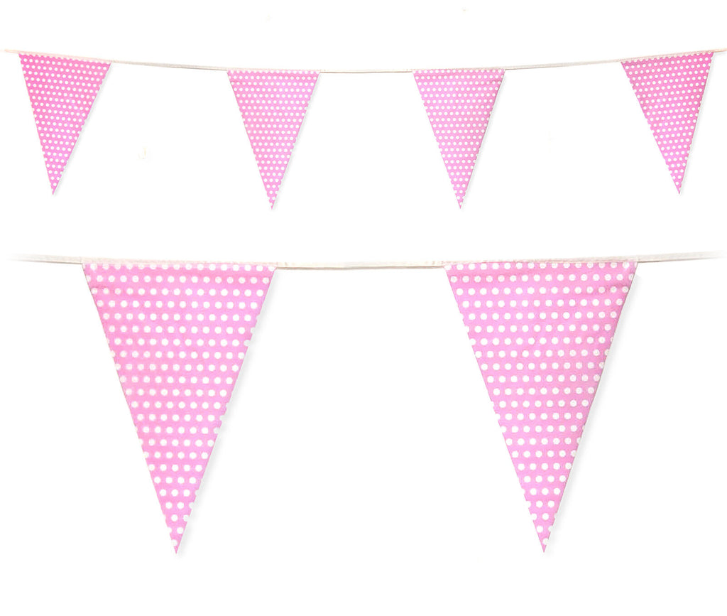 Pink Polka Dot 10m Triangle Bunting