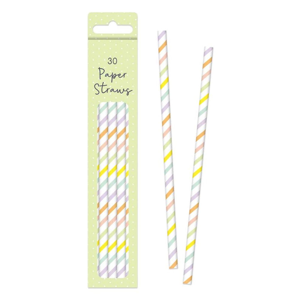 Easter Paper Straws - 30 Pack Festive Eco-Friendly Party Supplies Assorted Designs