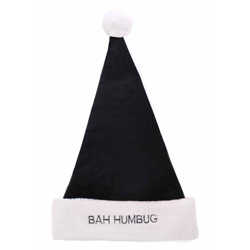 Bah Humbug Santa Hat - Festive Holiday Christmas Party Wear Fun Novelty Decor