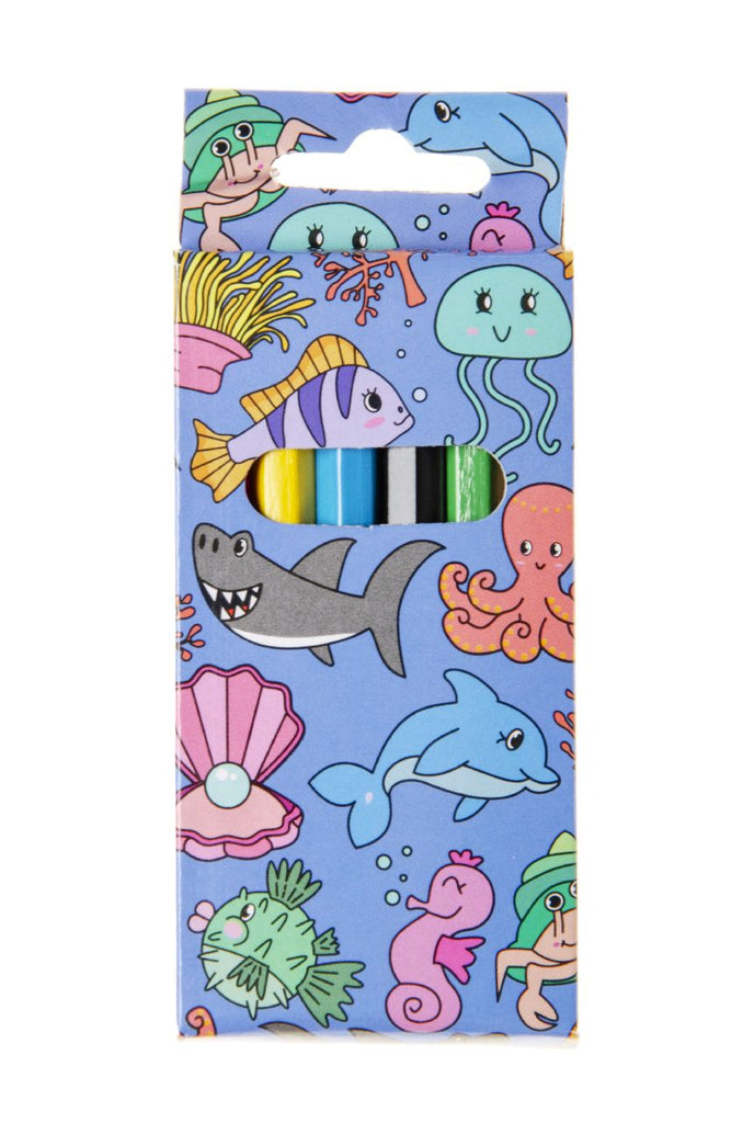 6 Sea Animal Halfsize Colouring Pencils