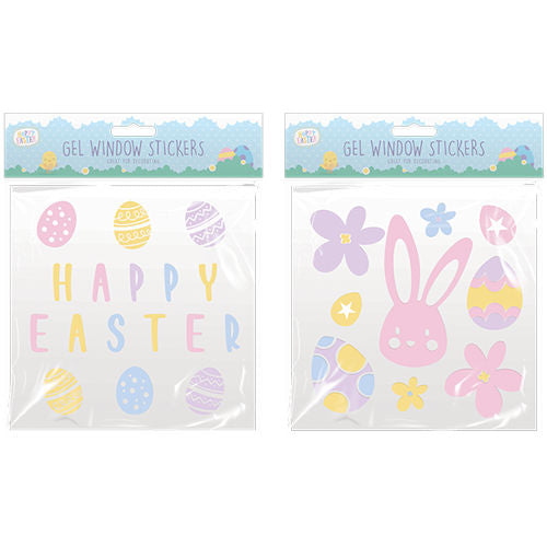 Easter Gel Window Stickers Assorted - Decorative Easter Decals Window Display Spring Holiday Decorations Bunny Egg Designs