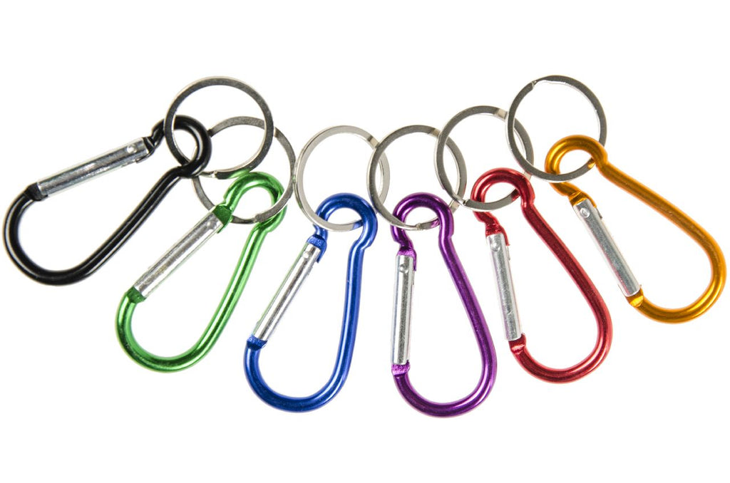 6 Coloured Metal Clip Keychains