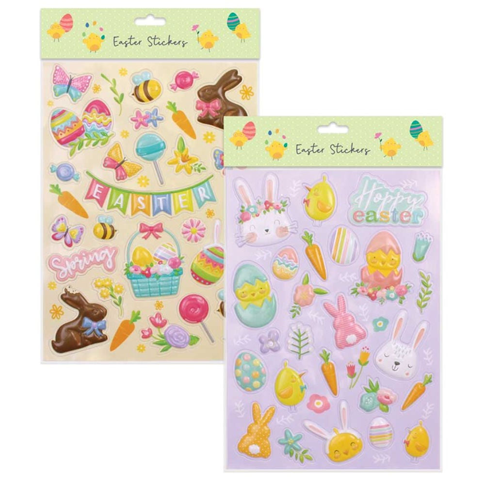 Easter Bubble Stickers - Assorted Fun Festive Craft Supplies Kids Art Holiday Decorations