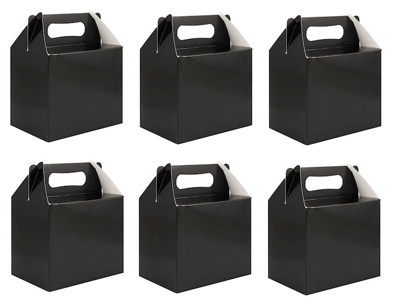 6 Black Party Lunch Boxes