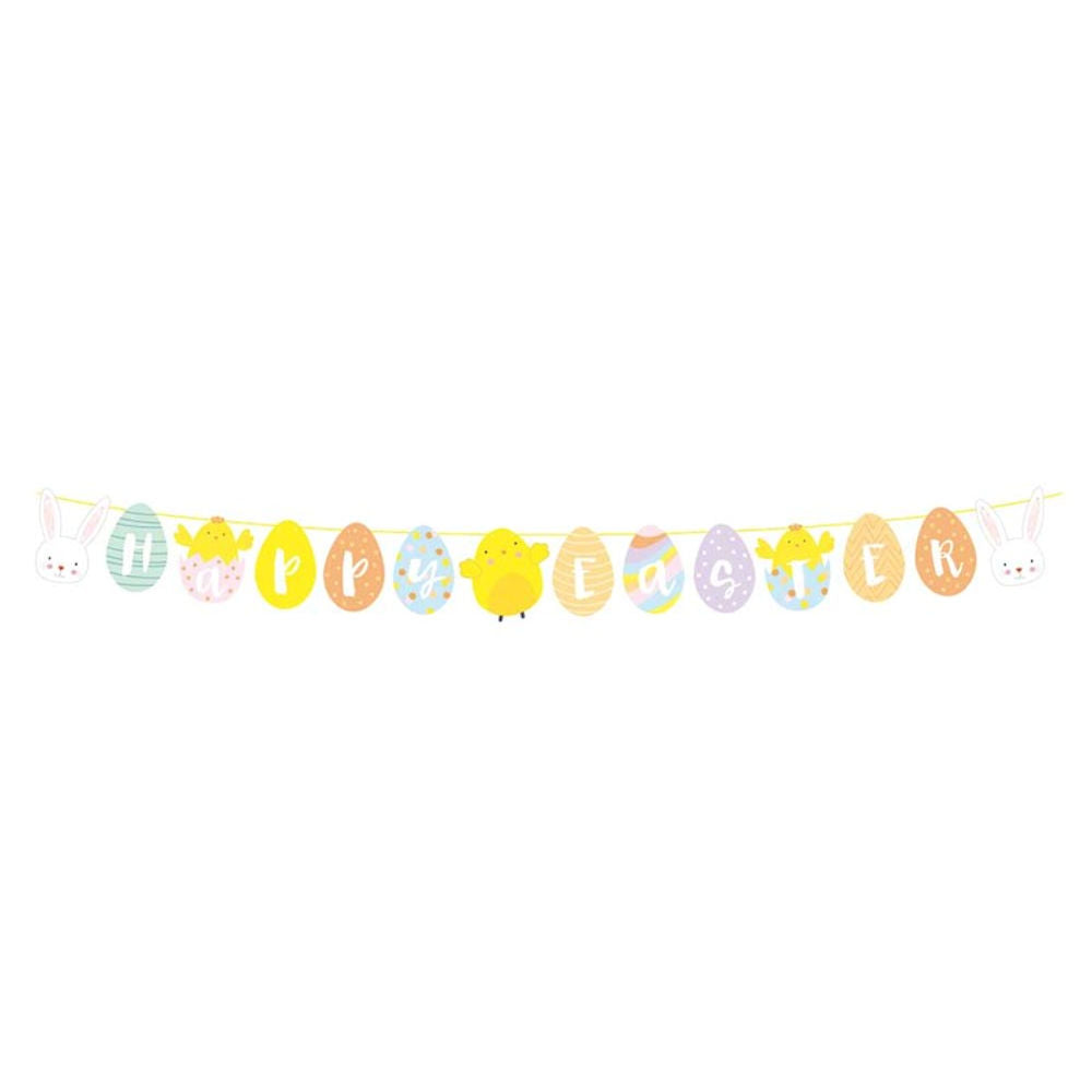 Happy Easter Bunting - 2m Festive Holiday Decoration Colourful Party Banner