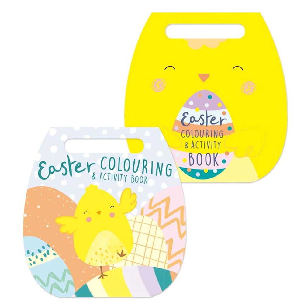 Easter Handle Colouring Book - Assorted Rabbit Chick Egg Basket Spring Holiday Activity