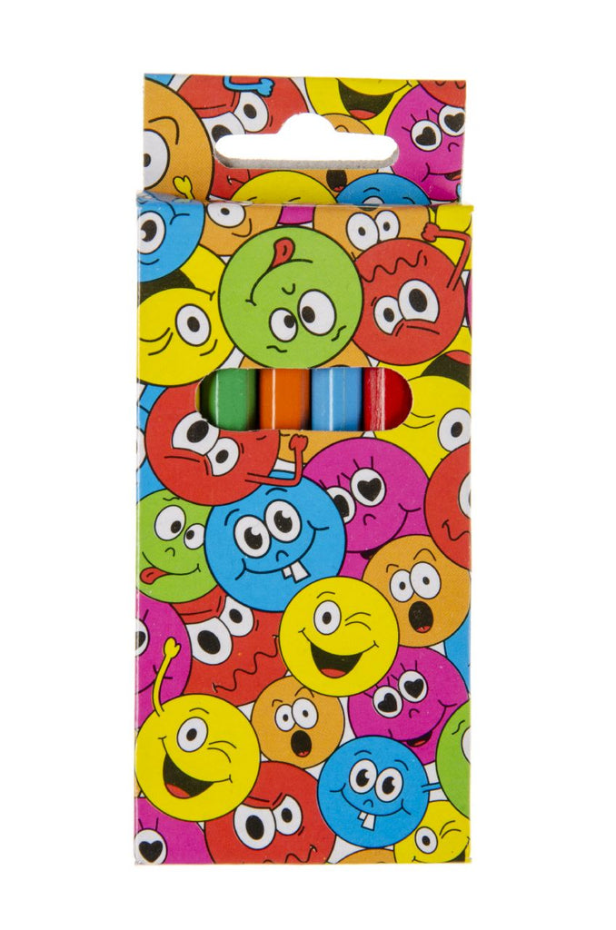 6 Happy Face Halfsize Colouring Pencils