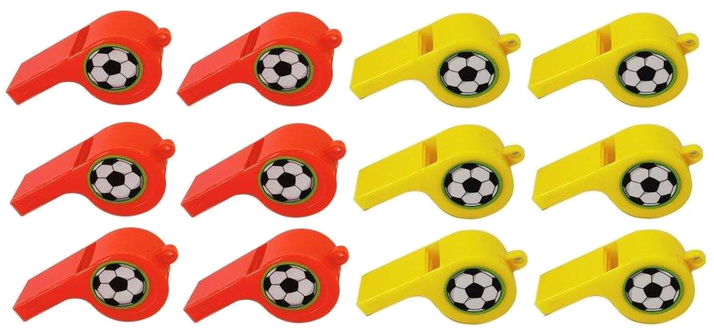 12 Plastic Football Whistles