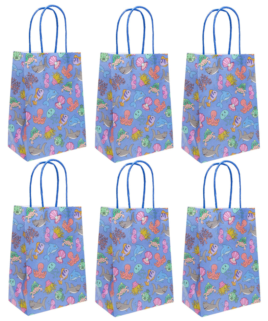 6 Large Sea Animal Paper Party Bags