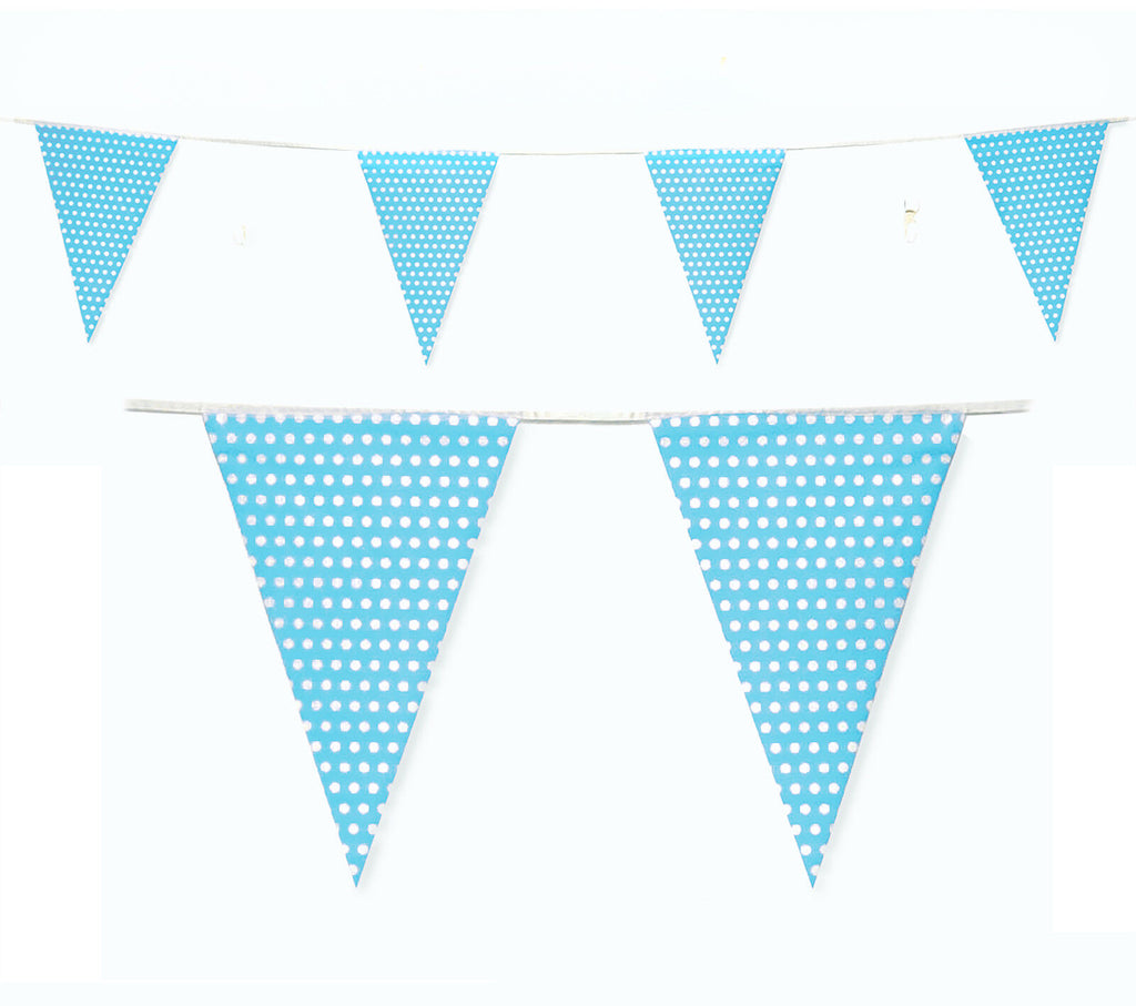 Blue Polka Dot 10m Triangle Bunting