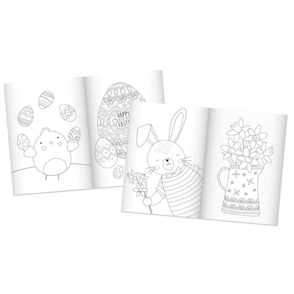 A4 Easter Colouring Book - 48 Pages Bunny Chick Egg Basket Spring Holiday Activity