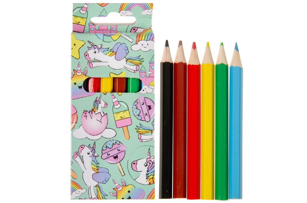 6 Unicorn Halfsize Colouring Pencils