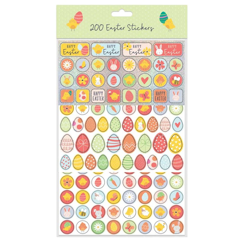 Easter Sticker Sheet - 200 Stickers Bunny Egg Chick Flower Spring Holiday Decoration