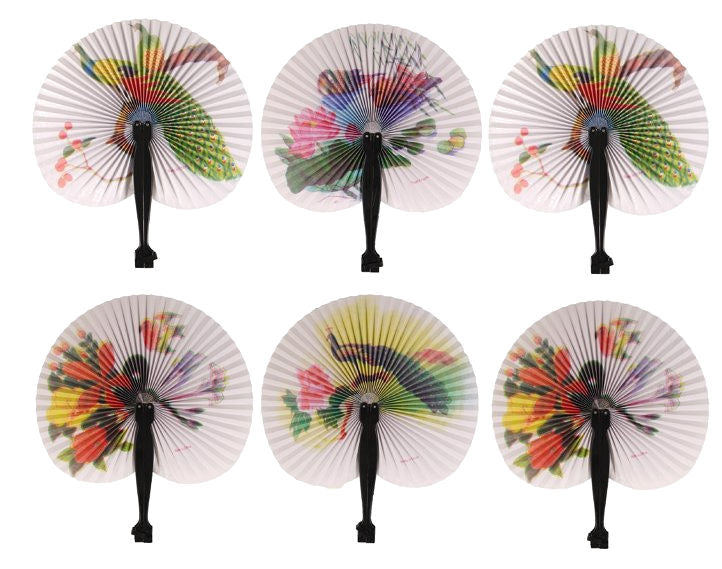 6 Chinese Paper Folding Fans