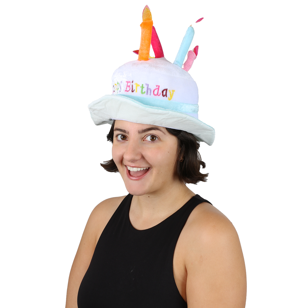 Adult Blue Light Up Happy Birthday Hat