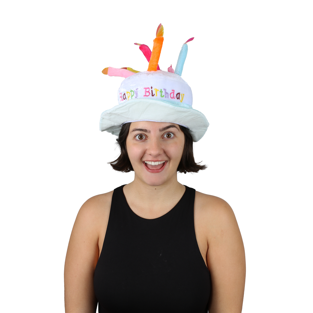 Adult Blue Light Up Happy Birthday Hat