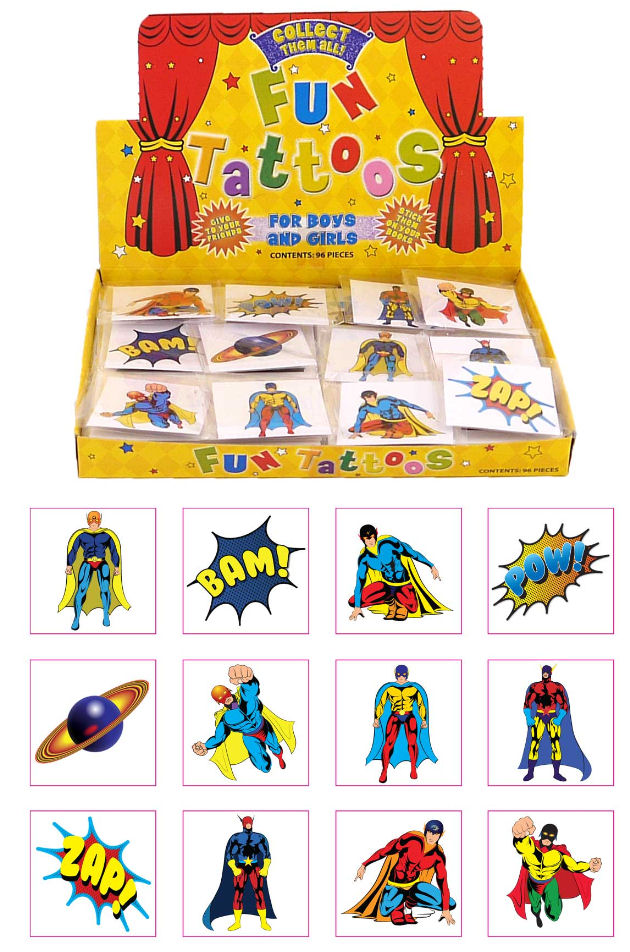 DC Comics Logo Tattoos Bag of 1200 | A&A Global